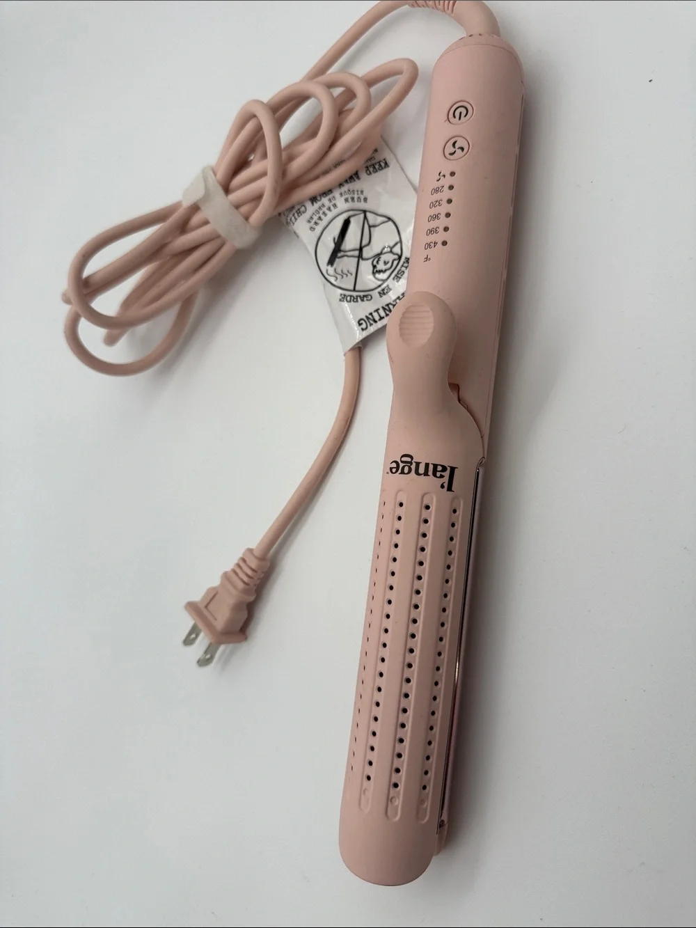 NWOT L’ange Pink Hair Straightener Flat Iron Adjustable Heat 280–430°F